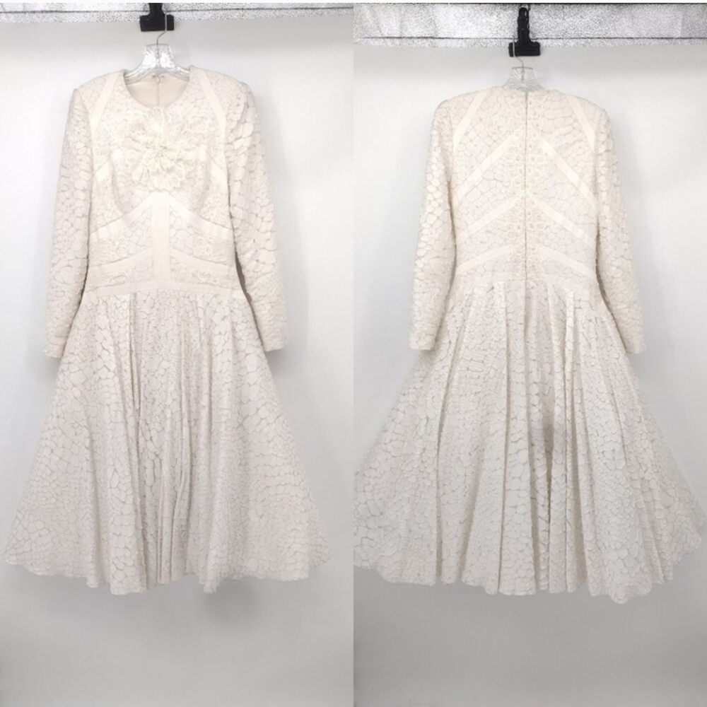 Tony Ward Cream White Lace Dress